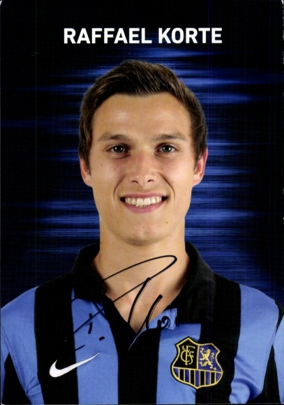 Autograph card footballer Raffael Korte, 1. FC Saarbrücken, autograph