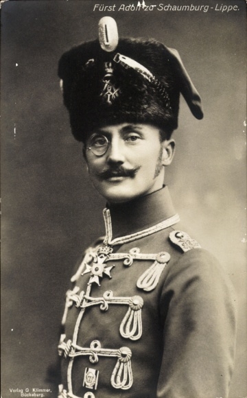 PC Prince Adolf of Schaumburg-Lippe, portrait, hussar uniform