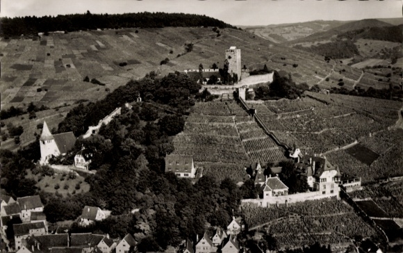 Postcard Beilstein in Württemberg, Hohenbeilstein Castle, aerial photograph