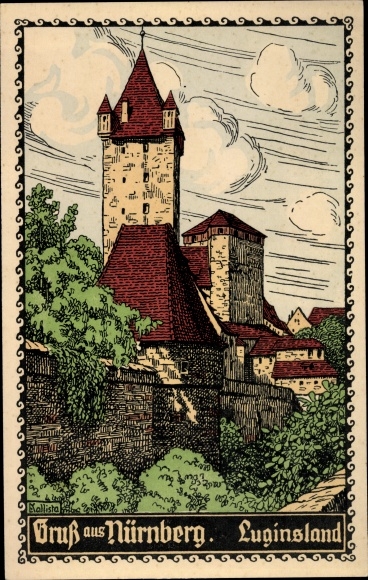 KP artysty Kallista, Norymberga w Środkowej Frankonii, Luginsland, Kaiserburg