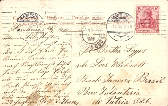 Postcard Hamburg Eimsbüttel Rotherbaum, An der Verbindungsbahn, Tram