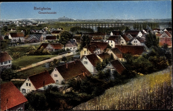 Ansichtkaart Bietigheim in Württemberg, panorama van het dorp