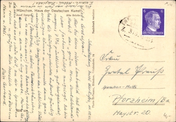 Artist Postcard Burger, Josef, The Old Bridge, HDK 436