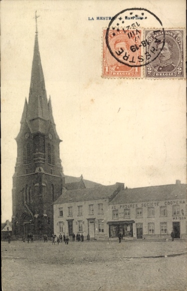 Postcard La Hestre Wallonia Hainaut, Church
