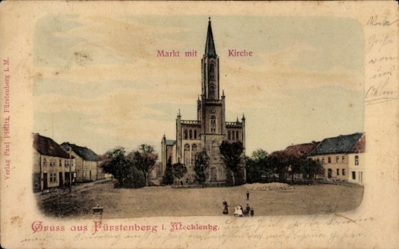 Postcard Dessau in Saxony-Anhalt, market, church