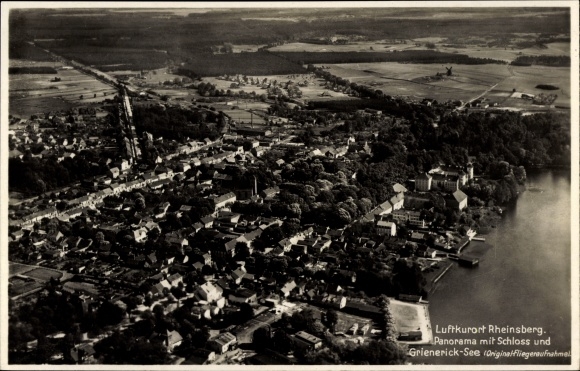 PC Rheinsberg in the Mark, castle, panorama, aerial photo