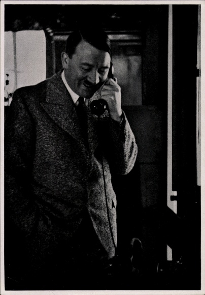 Sammelbild Adolf Hitler am Telefon, Saarsieg, 15.01.1935, Sammelwerk Nr. 15 Bild 129