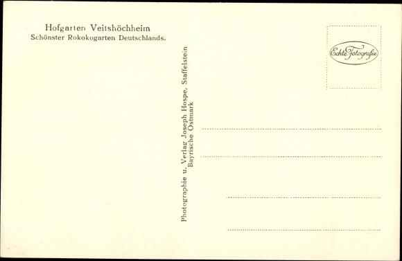 Postcard Veitshöchheim in Lower Franconia, Germany&#39;s most beautiful rococo garden, palace terrace