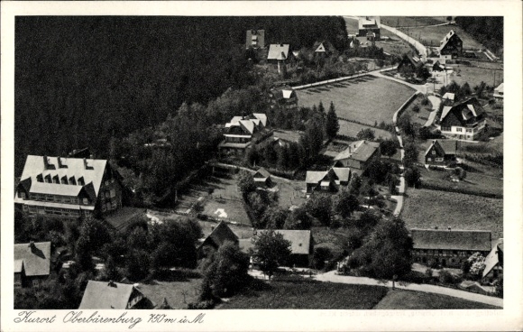 Ak Oberbärenburg Altenberg im Erzgebirge, Kurort  Luftaufnahme, 750m in M