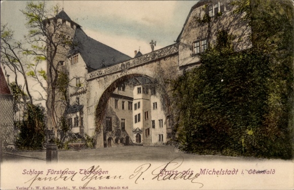 Postcard Michelstadt im Odenwald, Fürstenau Castle, archway