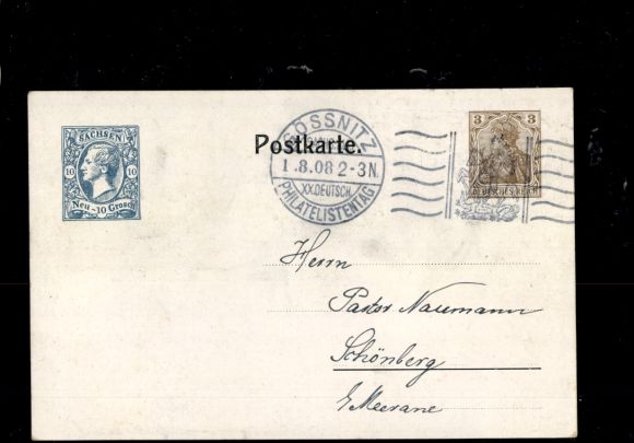 Postwaardestuk Ak PP 23 C9 011, 20e Duitse Filatelistendag 1908
