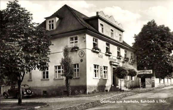 Postcard Rohrbach in Thuringia, Gasthaus zum Auerhahn