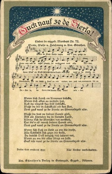 30 individual song cards, Anton Günther