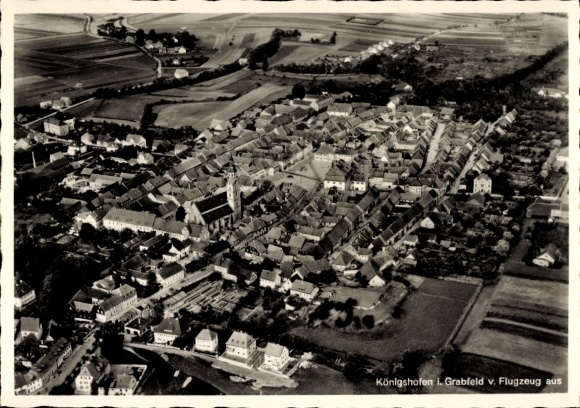Postcard Bad Königshofen in Grabfeld Lower Franconia, aerial photograph