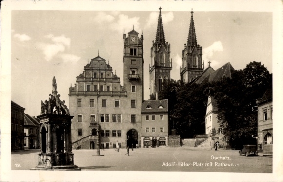 Ak Oschatz in Sachsen, Adolf Hitler Platz, Rathaus