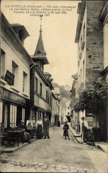 Postcard La Bouille Seine Maritime, Rue Hector Malot, author of Sans Familie