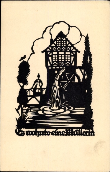 Paper cut artist Postcard Schwindt, AM, A miller lived there