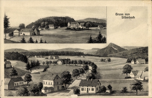 Postcard Silberbach Selb in the Fichtelgebirge Upper Franconia, town views, Pernat