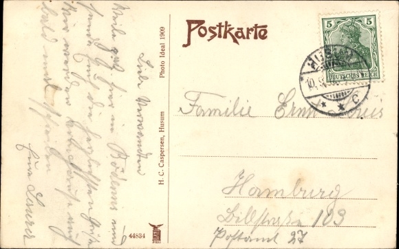 Postcard Husum in North Friesland, Masonic lodge, corner Mönckeweg