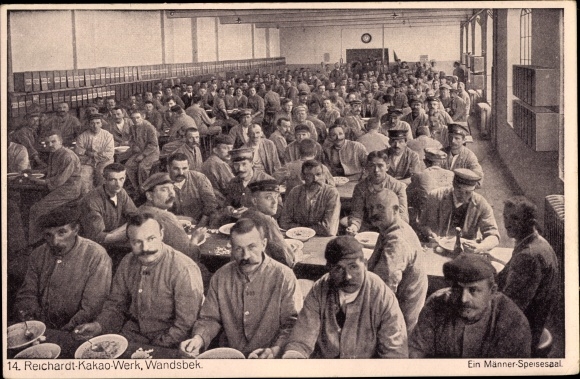PC Hamburg Wandsbek, Reichardt cocoa factory, men's dining room, workers