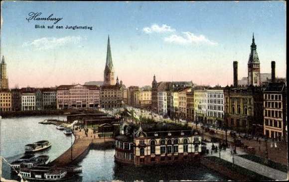 8 alte Ak Hamburg Neustadt, Jungfernstieg, diverse Ansichten