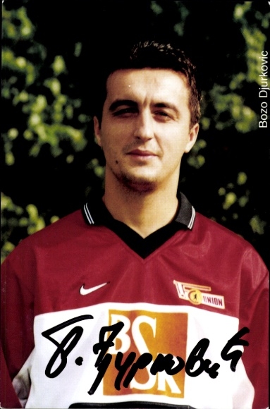 Autogrammkarte Fußballer Bozo Djurkovic, 1. FC Union Berlin, Autogramm