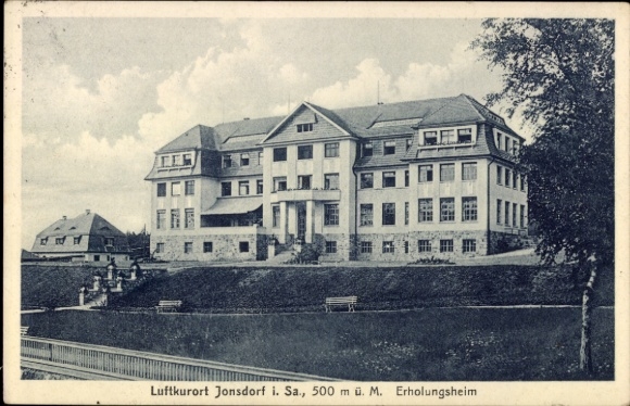 Ak Jonsdorf in Sachsen, Erholungsheim, Gesamtansicht, Promenade