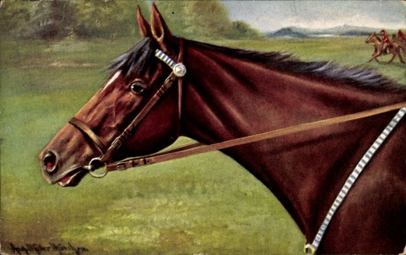 Artist Postcard Horse Racing, Horse