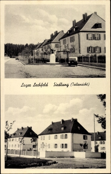 Postcard Lagerlechfeld Graben Schwaben, settlement (partial view)