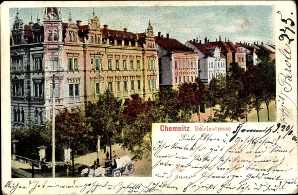 Postcard Chemnitz in Saxony, Reichsstrasse