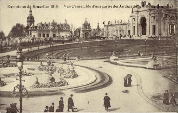Set von 83 Ansichtskarten, Brüssel Weltausstellung 1910