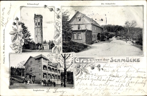 Ak Gehlberg Suhl in Thüringen, Schmücke, Schneekopf, Guest House, Groeten van de Schmücke