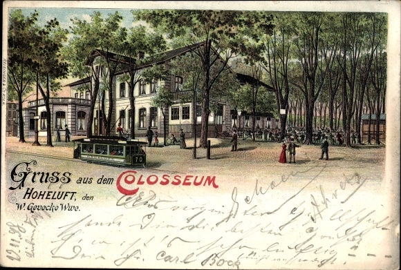 Chromo-Litho Hamburg Nord Hoheluft, Establishment Colosseum, tram 70