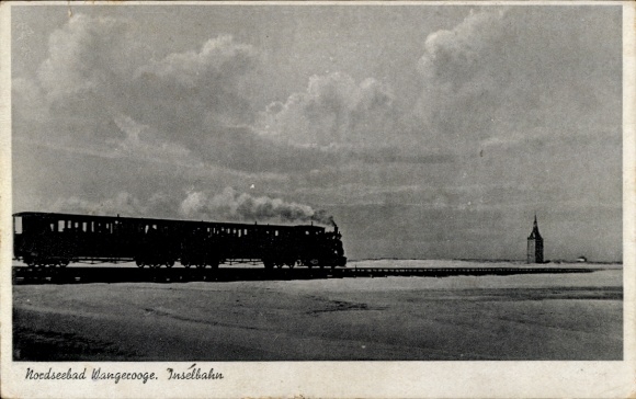 Ak Nordseebad Wangerooge in Ostfriesland, Inselbahn