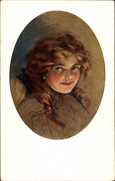 Artist PC Barber, Court G., Glow Worms, Portret van een jonge vrouw