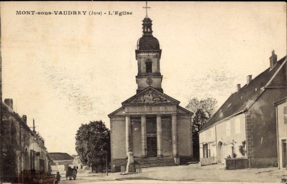 CPA Mont sous Vaudrey Jura, Église