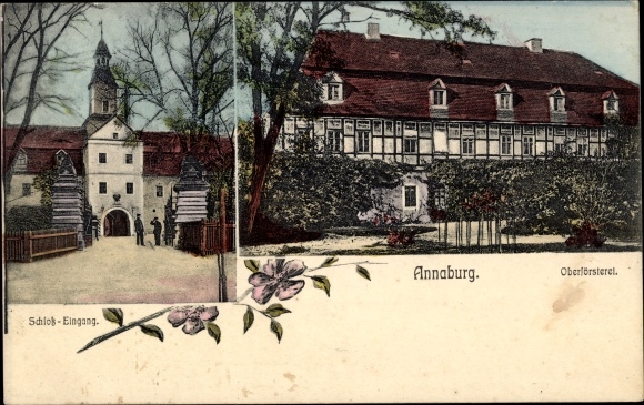 Postcard Annaburg Saxony Anhalt, castle, head forester
