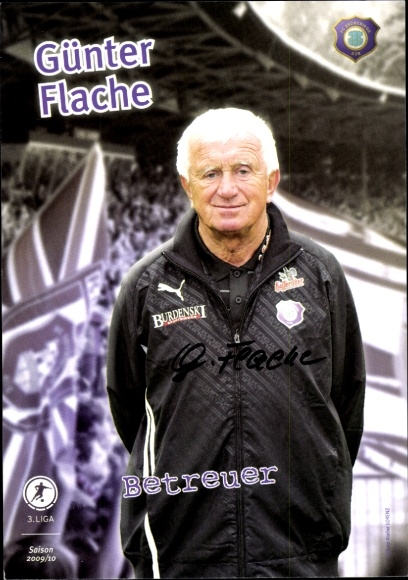 Autogrammkarte Betreuer Günter Flache, FC Erzgebirge Aue, Autogramm