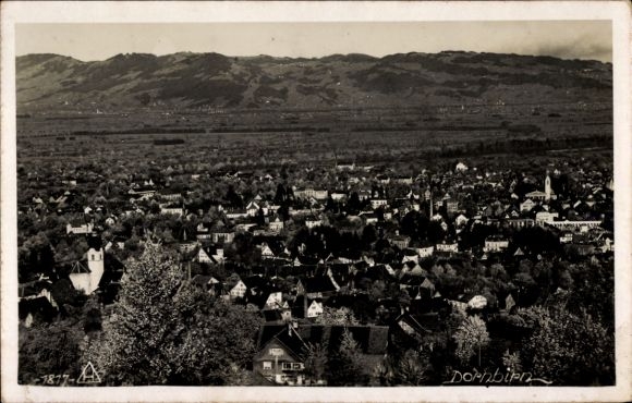 Postcard Dornbirn in Vorarlberg, landscape shot, city view, mountains in the background