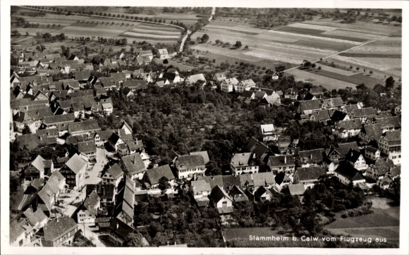 Postcard Stammheim Calw in the Black Forest, Stammheim near Calw from the plane