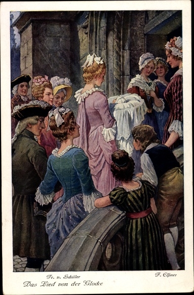 Artist PC Elssner, F., The Song of the Bell by Schiller, baptism, entry into the church
