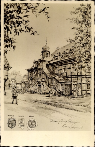Kunstenaarskaart Rietberg in Westfalen, gemeentehuis