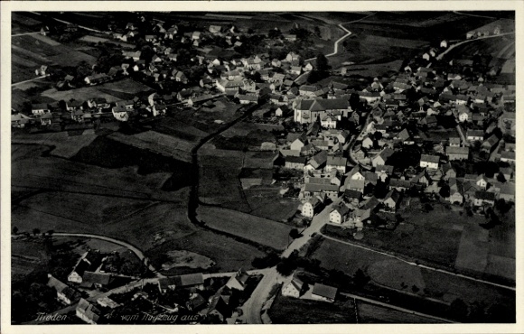 Postcard Flieden in Hesse, aerial photograph
