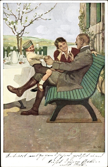 Artist PC Wennerberg, Bruno, the youngest lieutenant, soldier with wife and son