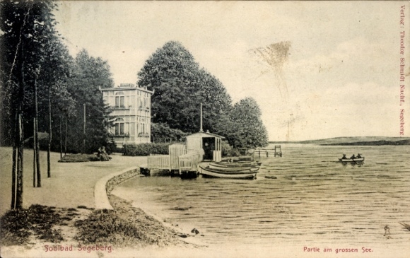 Postcard Bad Segeberg in Schleswig Holstein, At the large lake, shore area