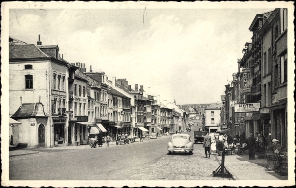 Ak Bastogne Luxemburg, La Grande Rue, Hotel, Auto