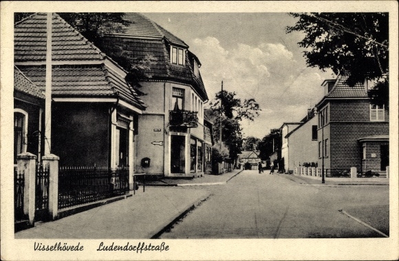 Postcard Visselhövede in Lower Saxony, Ludendorffstrasse