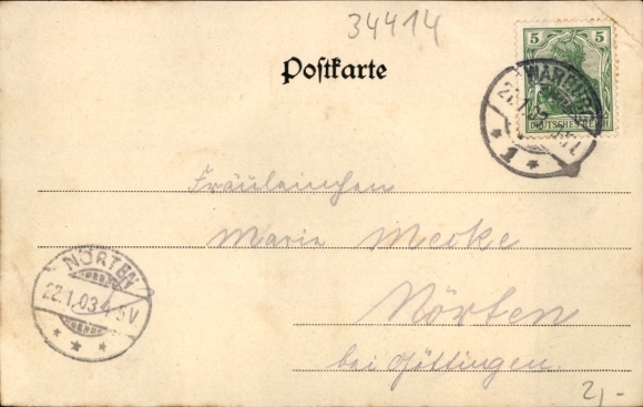 Postcard Calenberg Warburg in Westphalia, Calenberg Castle, historic castle, surroundings with trees and...