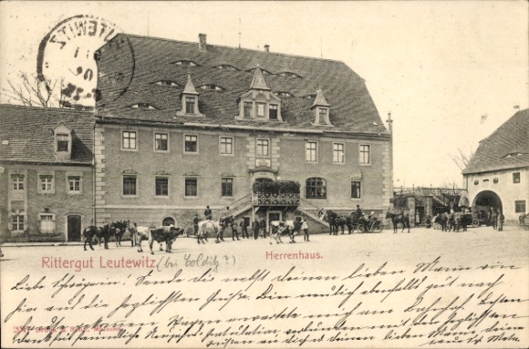 Postcard Leutewitz near Meißen, manor house