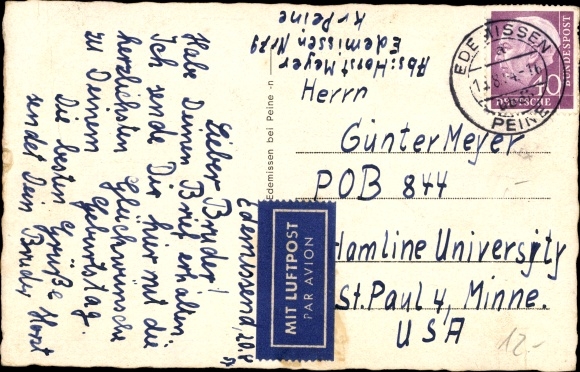 Postcard Edemissen in Lower Saxony, Schmidt department store, Wrede nursery, Berkhöpen rest home